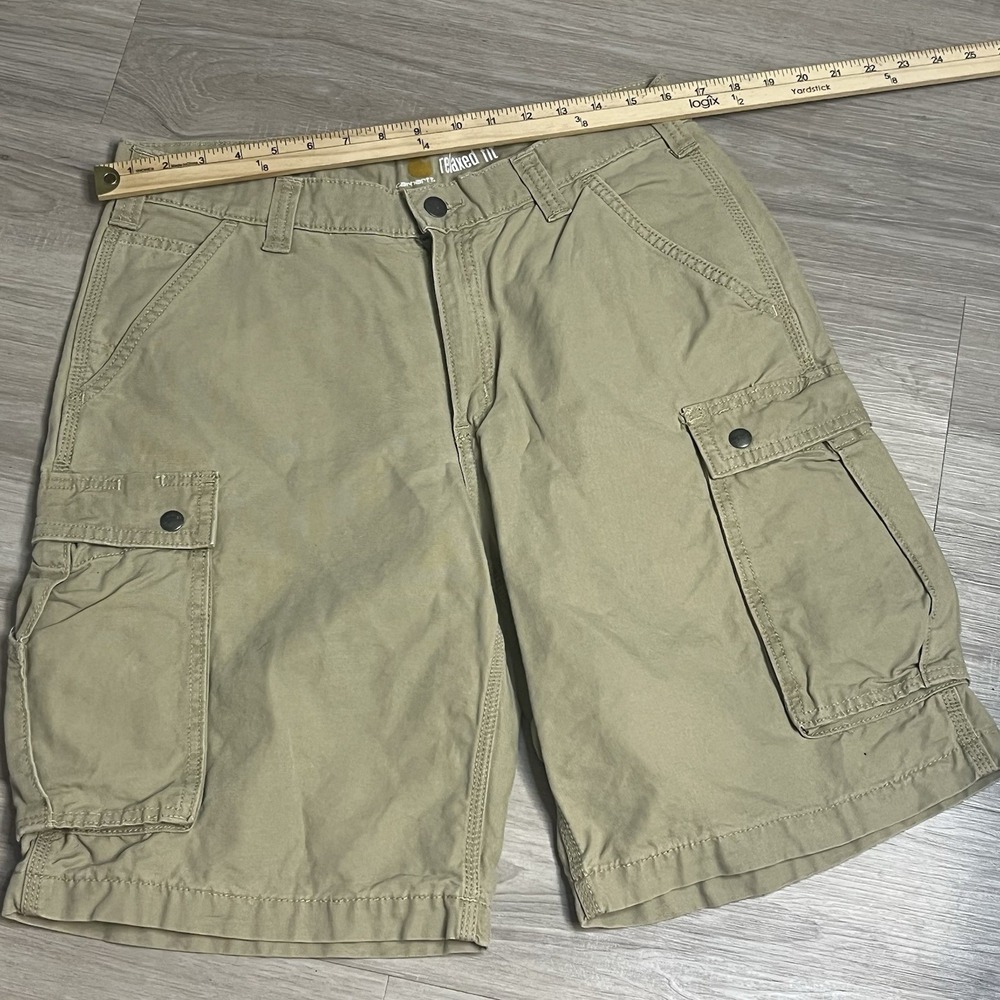 Carhartt Cargo Shorts Mens 34(Fits32) Beige Hiking Camping Outdoors Casual - Picture 4 of 7